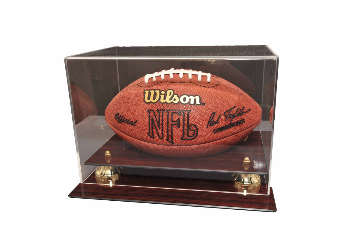 Wood Grain Premium Football Display Case